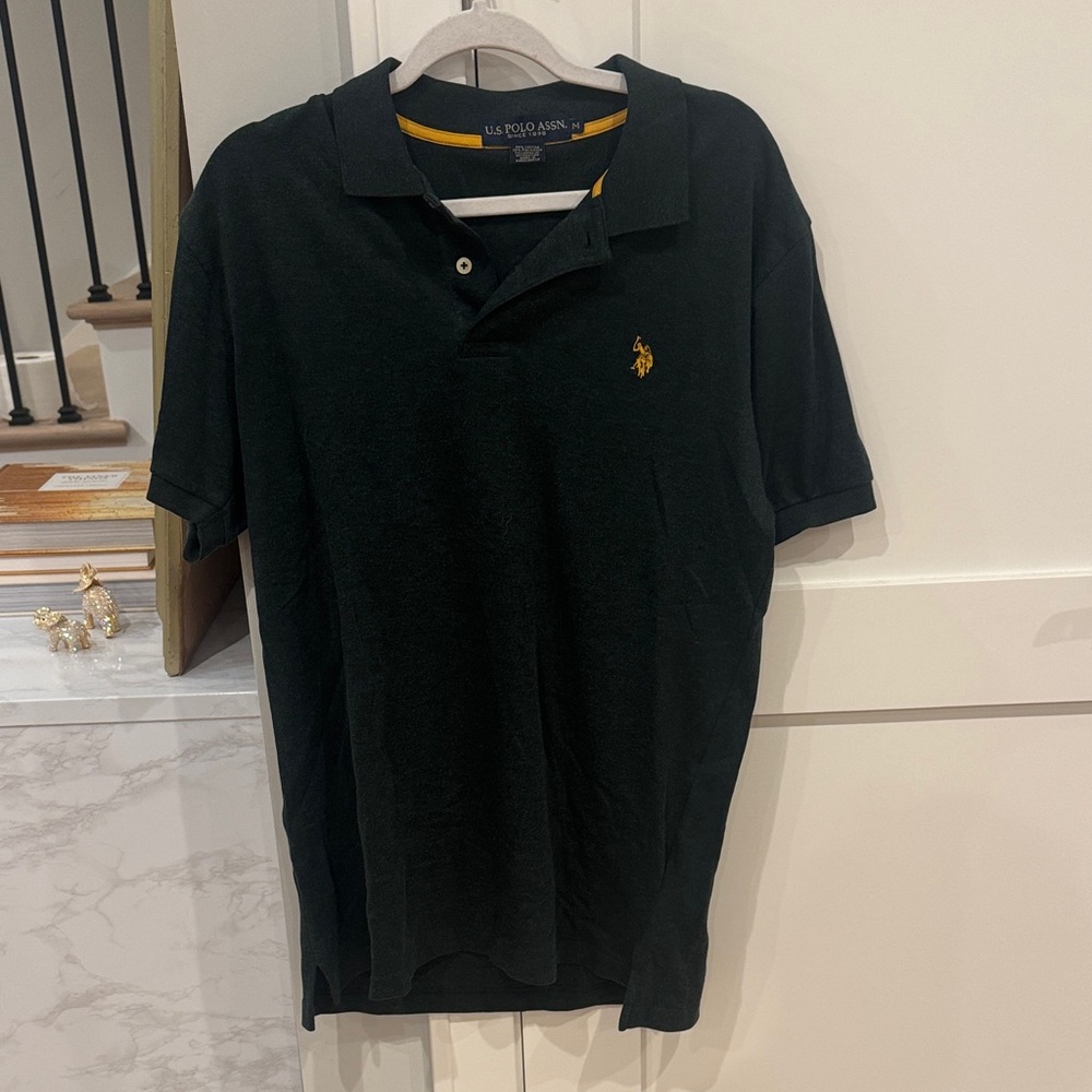 U.S. Polo Assn. Black Polo with Gold Emblem